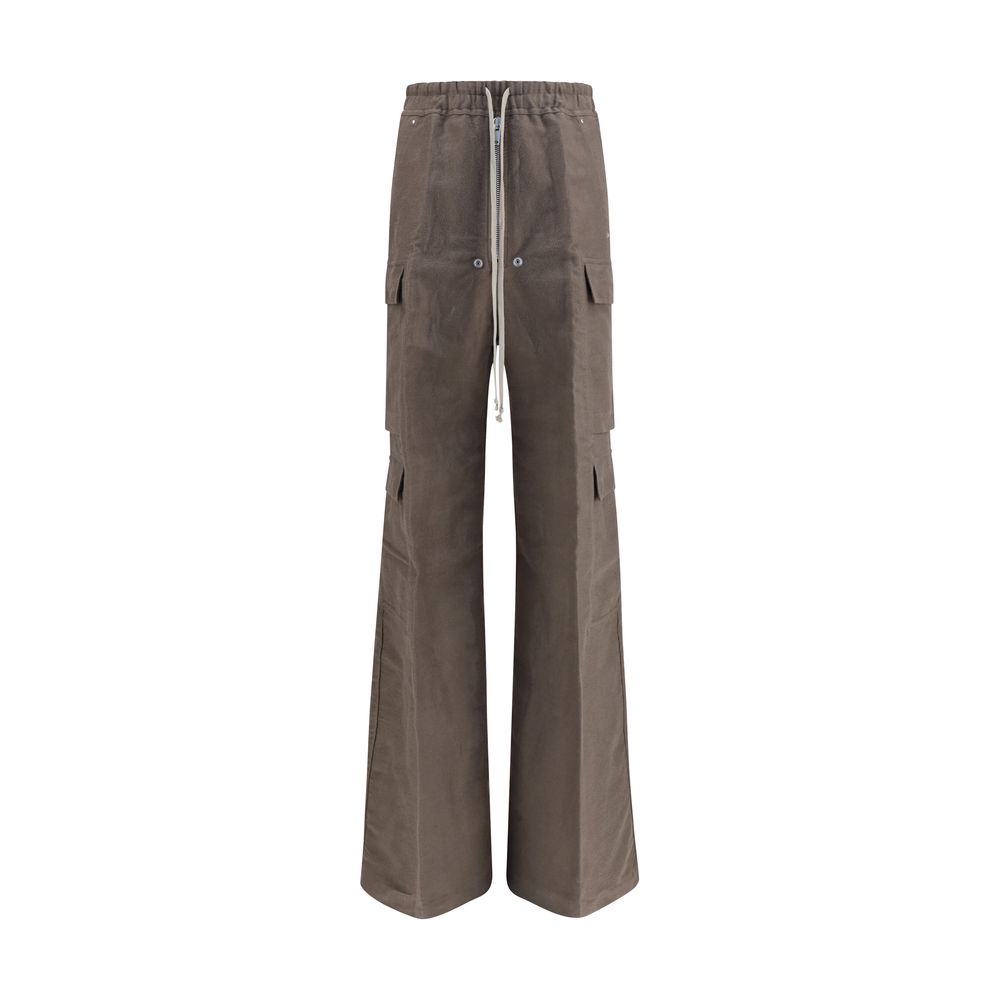 Rick Owens Gray Ramie Cargo Pants